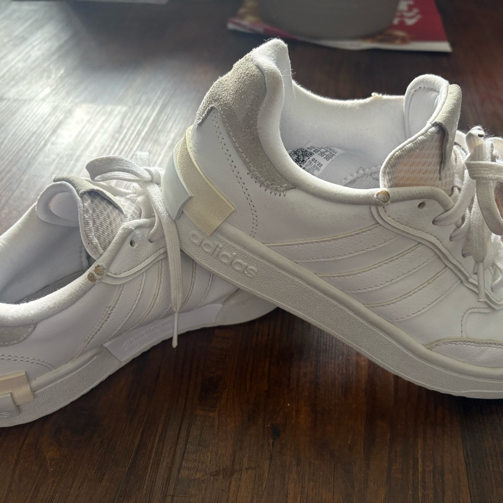 Adidas Cream and White Casual Sneakers